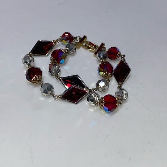 Gorgeous Red Crystal Double Strand Bracelet - Picture 8 of 12